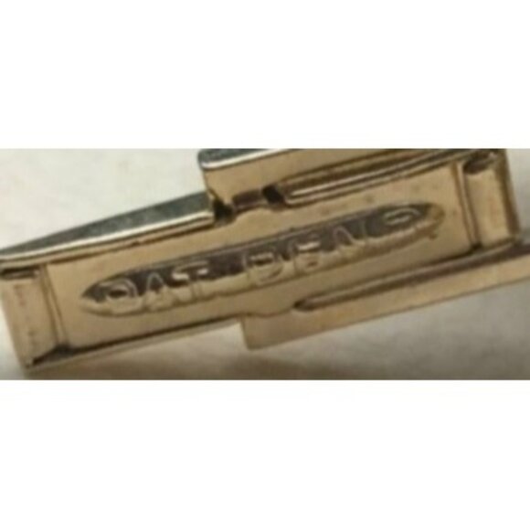 Oval Cuff Links Vintage Gold Tone 1" Pat Pend - Picture 3 of 5